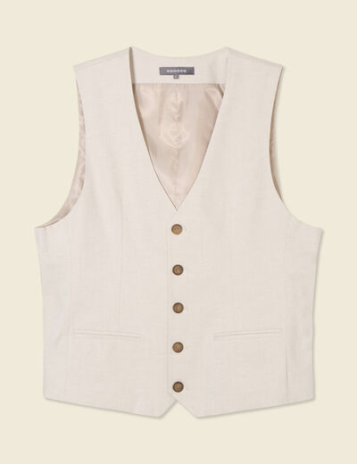 Veston sans manches sable homme