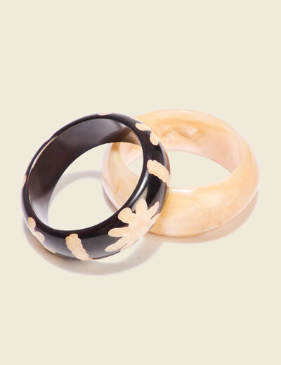 Lot 2 bracelets manchettes multicolore femme