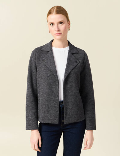 Gilet manches longues gris femme