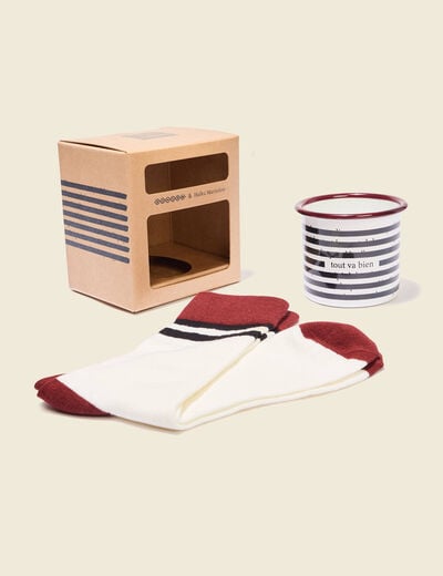 Ensemble chaussettes et tasse bleu marine homme