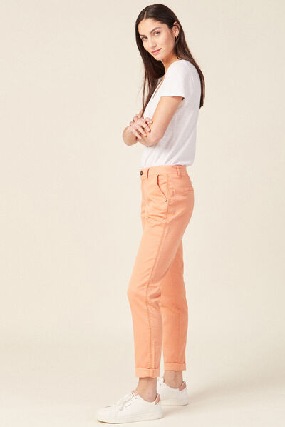 Pantalon chino Instinct rose clair femme