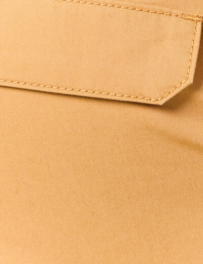 Pantalon barrel cargo taille standard jaune moutarde femme