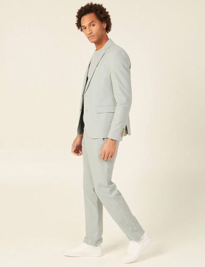 Veste blazer boutonnée bleu gris homme