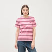 T-shirt ray&eacute; col rond manches courtes vieux rose femme