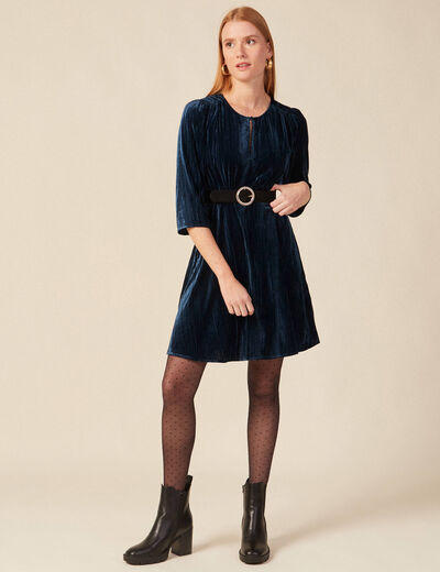 Robe patineuse éco-responsable bleu canard femme