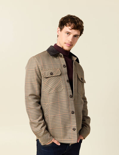 Veste oversize courte manches longues beige homme