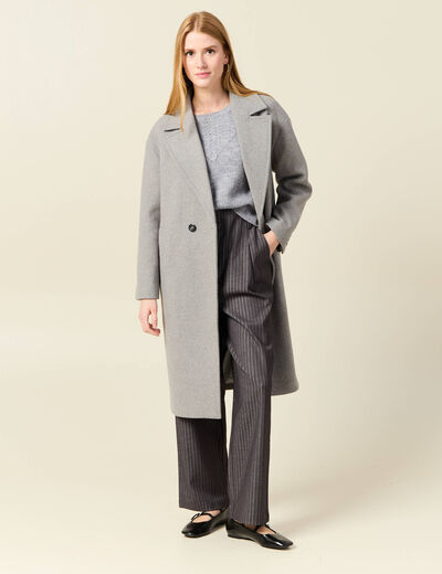 Pull manches longues gris clair femme