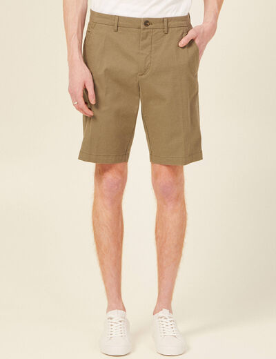 Bermuda droit éco-responsable vert kaki homme