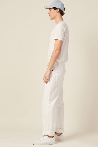 Jeans relaxed 5 poches denim blanc homme