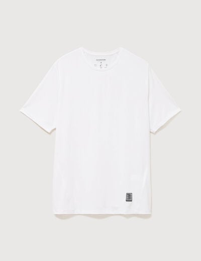 T-shirt col rond manches courtes blanc homme
