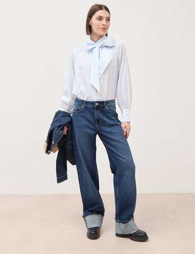 Jeans straight taille standard denim brut femme