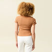 T-shirt ajusté court manches courtes terracotta femme