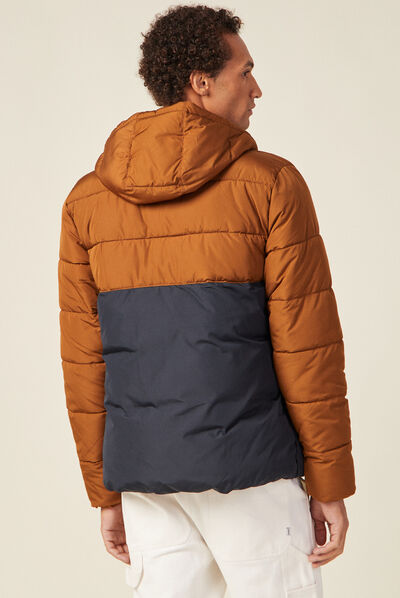 Doudoune oversize à capuche bleu marine homme
