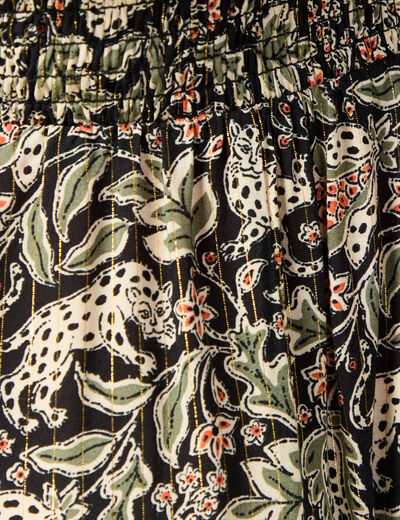 Robe longue &eacute;vas&eacute;e col v manches courtes noir femme