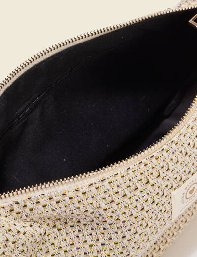 Sac bandouli&egrave;re avec doublure sable femme