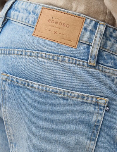 Jeans straight longueur 32 en coton denim used homme