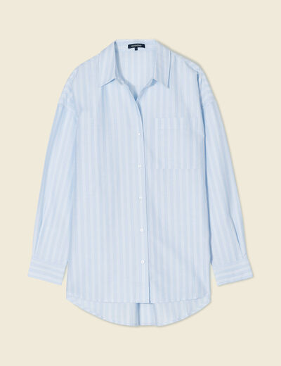 Chemise manches longues bleu ciel femme