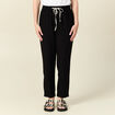 Pantalon droit à coulisse noir femme
