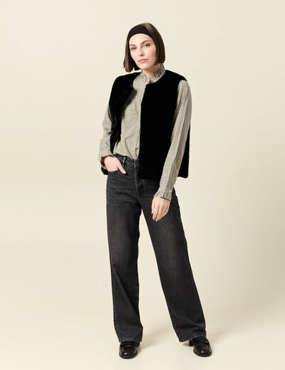 Gilet sans manches doublé noir femme