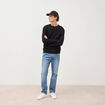 Pull col rond manches longues noir homme