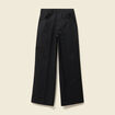 Pantalon large cropped taille haute noir femme