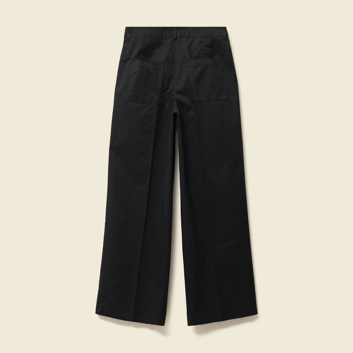 Pantalon large cropped taille haute noir femme