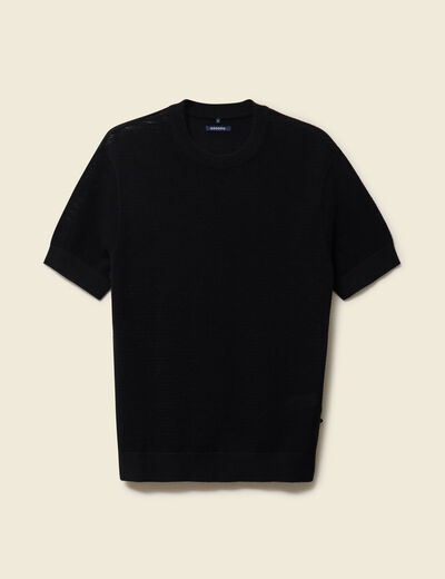 T-shirt en coton manches courtes noir homme