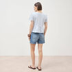 Blouse manches courtes bleu pastel femme
