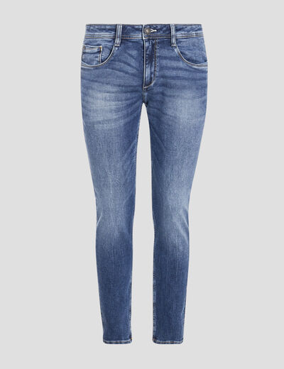 Jeans homme slim effet used denim stone homme