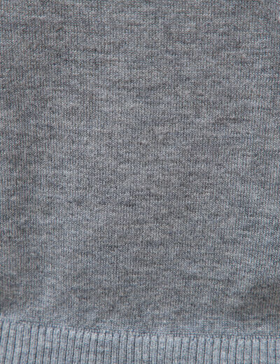 Gilet droit manches longues col rond gris femme
