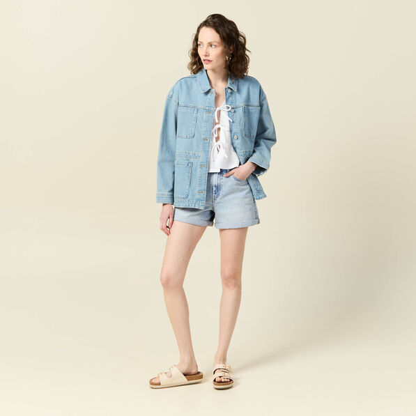 Blouse manches courtes blanc femme