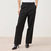 Pantalon droit taille haute noir femme