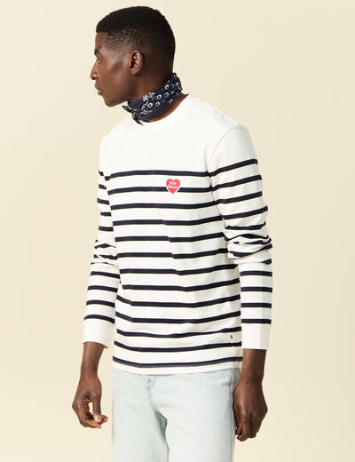 T-shirt manches longues ecru homme