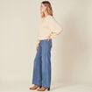 Sweat manches longues col en V creme femme