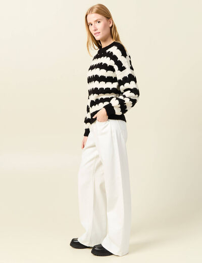 Pull manches longues noir femme