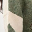 Pull col rond manches longues vert pastel femme