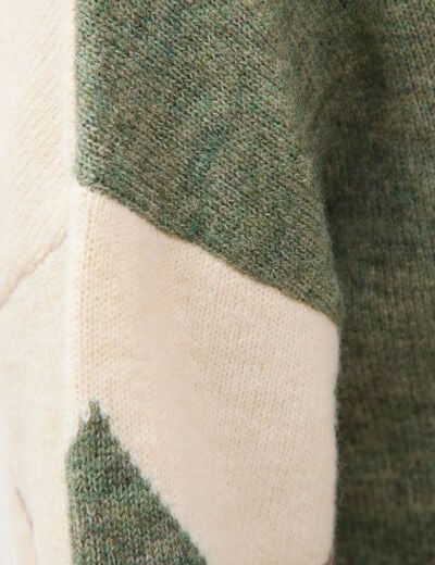 Pull col rond manches longues vert pastel femme