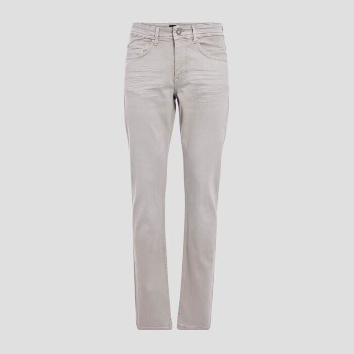 Jeans straight 5 poches vert kaki homme