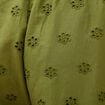 Pantalon droit 7/8&egrave;me brod&eacute; vert kaki femme