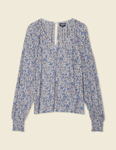 T-shirt manches longues bleu clair femme