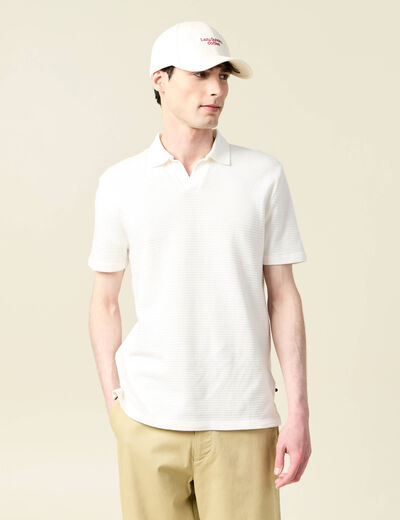 Polo manches courtes en coton ecru homme