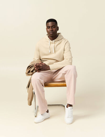 Sweat à capuche beige homme