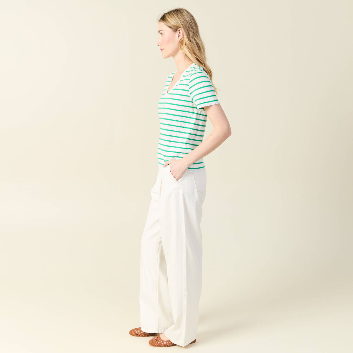 T-shirt manches courtes vert turquoise femme