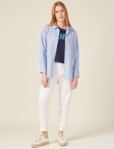 T-shirt manches courtes bleu marine femme