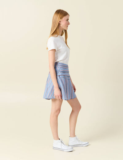 Jupe trapèze taille haute rouge femme