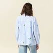 Chemise manches longues bleu femme