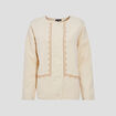 Veste droite boutonnée creme femme