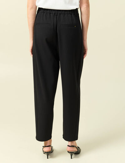 Pantalon slouchy taille haute 7/8&egrave;me noir femme
