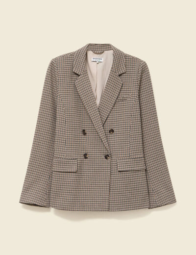 Blazer manches longues col tailleur noir femme