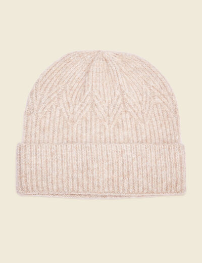 Bonnet éco-responsable beige femme